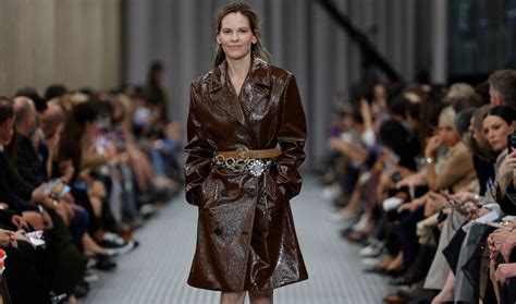 Hilary Swank Makes Runway Debut for Miu Miu During Paris .